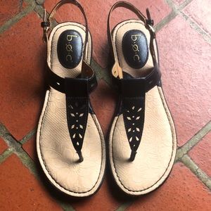 Box black thong sandals